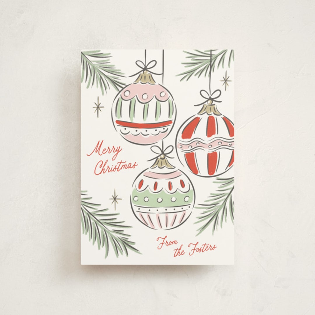 "Bright Ornaments" - Holiday Cards in Festive by Erin German - Front