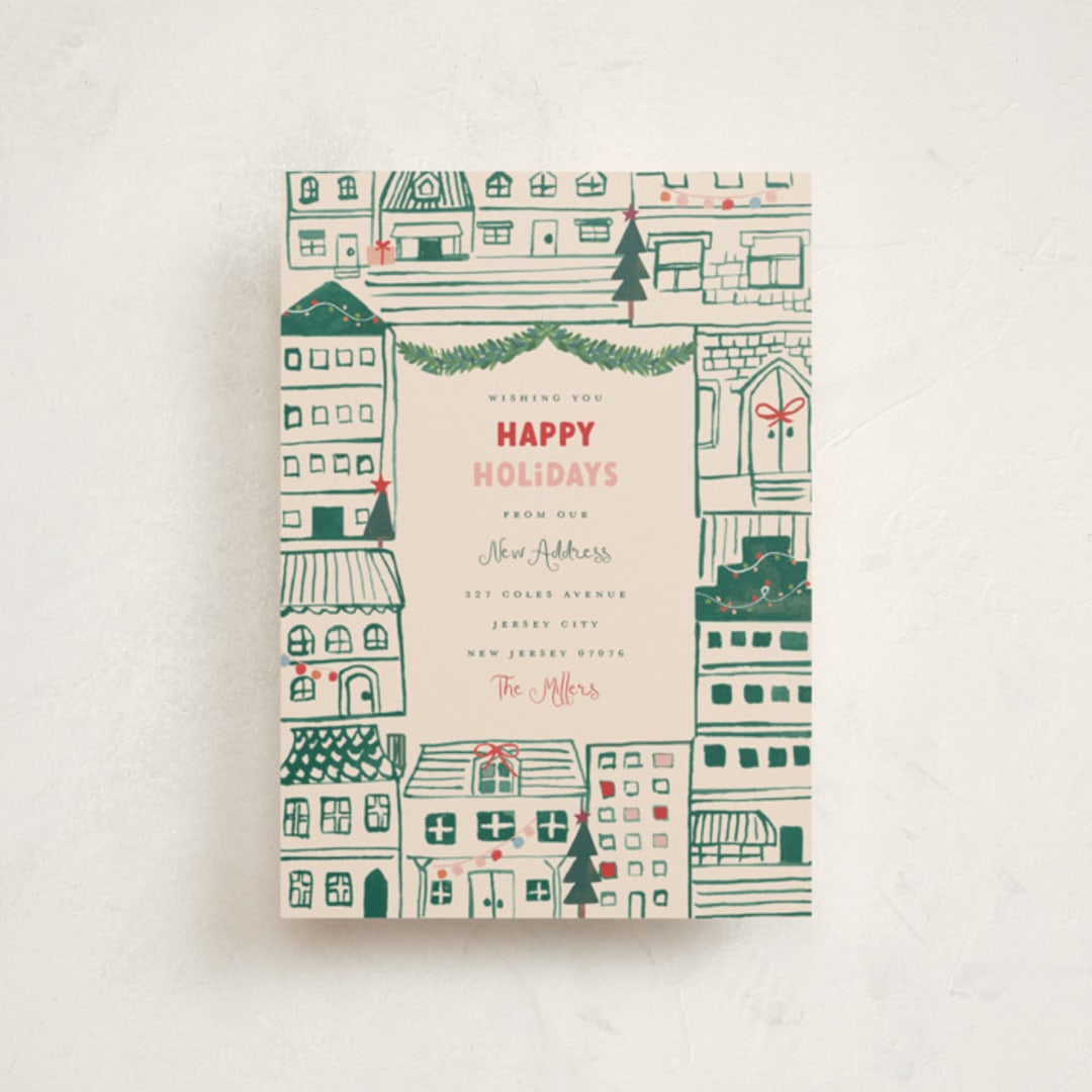 "Festive Home" - Holiday Cards in Elf Shoes by Teju Reval - Front