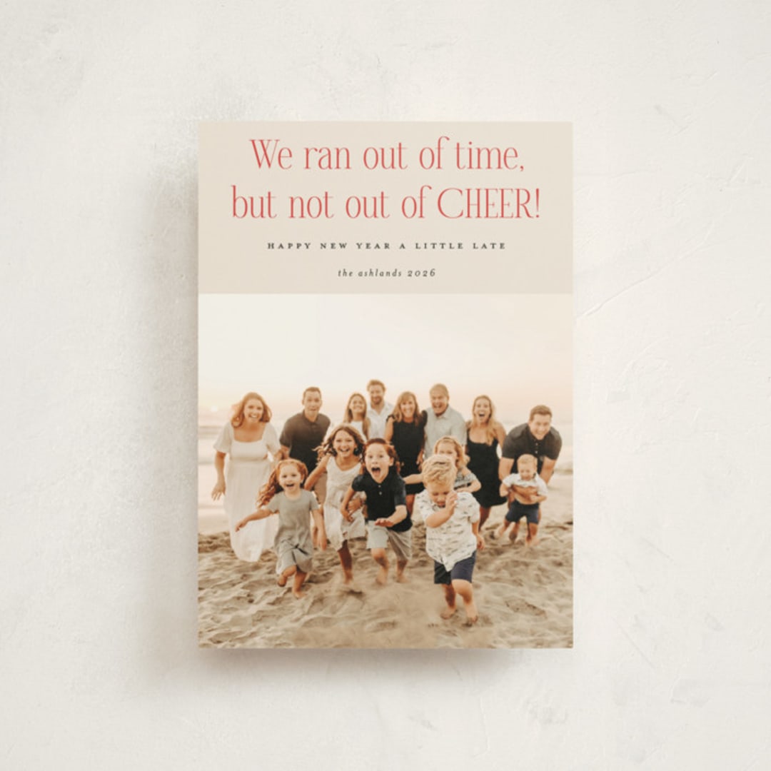 "Short on Time" - Holiday Cards in Eggnog by Erica Krystek - Front