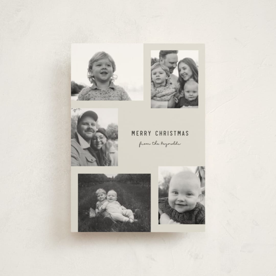 "Modern collage" - Holiday Cards in Fog by Brianne Larsen - Front