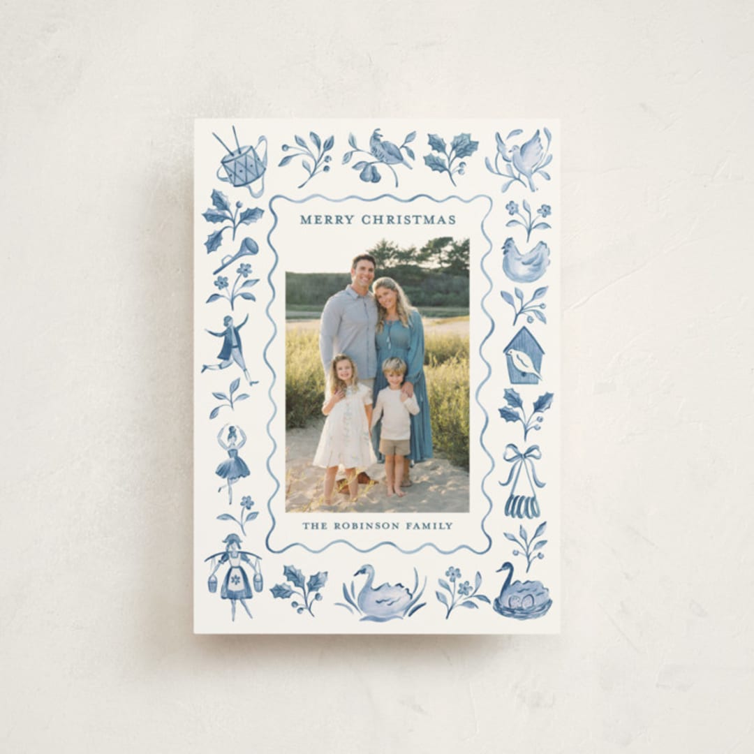 "Days of Christmas" - Holiday Cards in Snowflake by Sarah Knight - Front