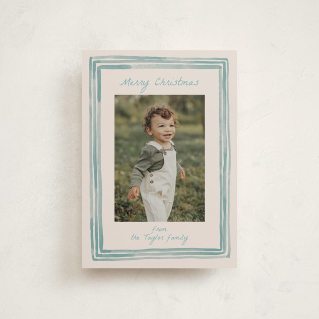 "Painted Frame Edge" - Holiday Cards in Bluebell by Alethea and Ruth - Front