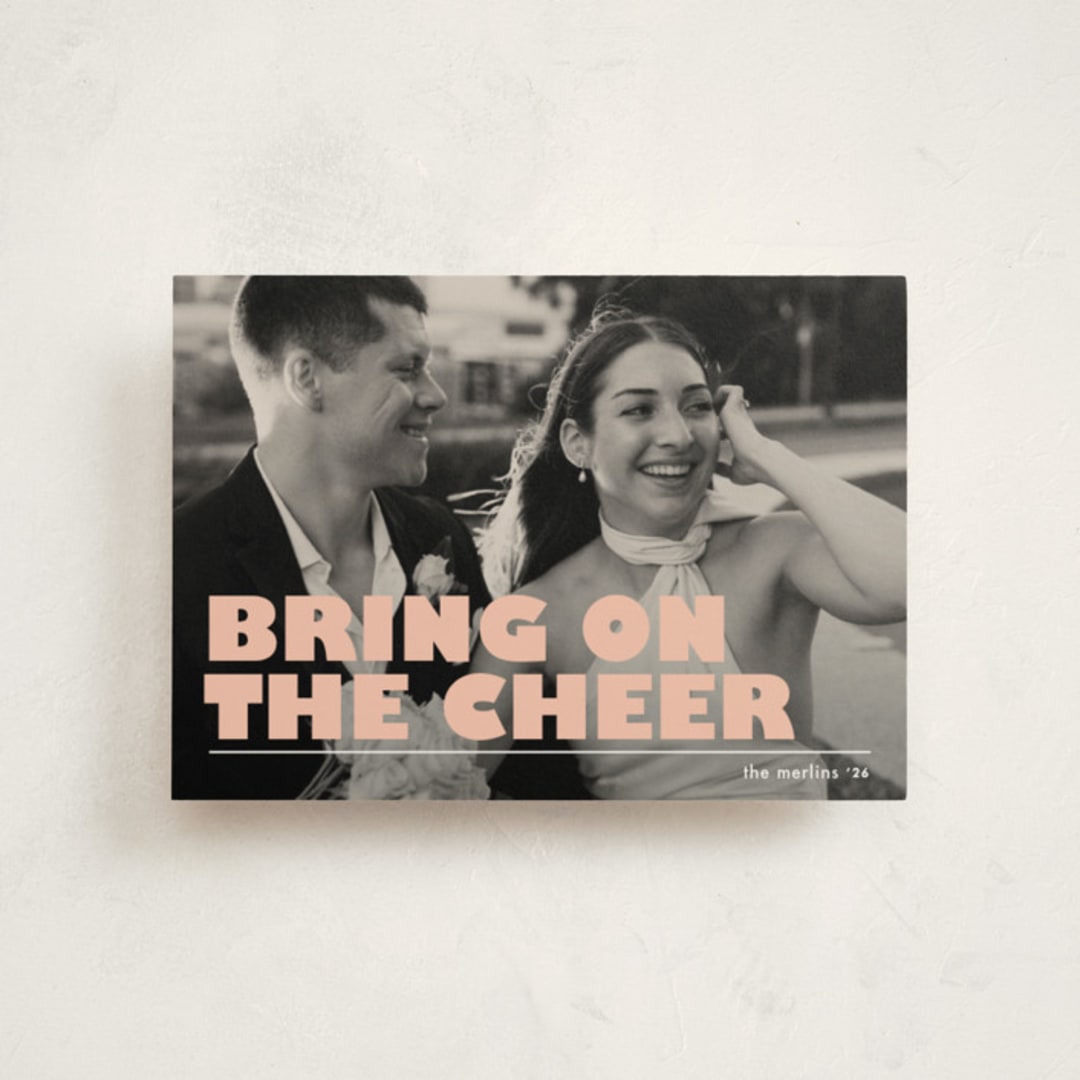 "Bring on the cheer" - Holiday Cards in Creamsicle by Snow and Ivy - Front