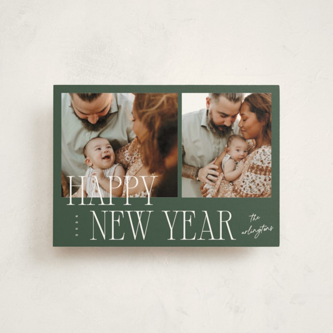 "Two" - Holiday Cards in Fir by Kelly Schmidt - Front