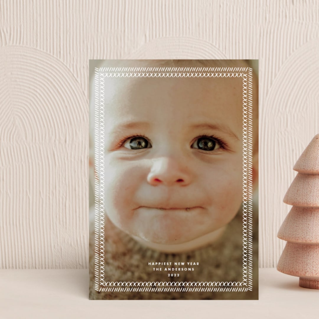 "Drawn Frame" - Holiday Cards in Snow by Kerry Doyle - Front
