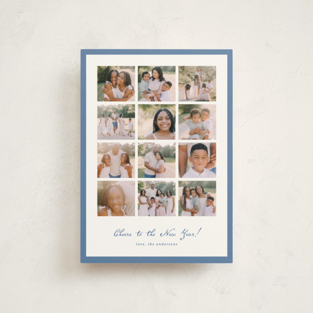 "Yearly checkerboard" - Holiday Cards in Blue Jay by Anupama - Front