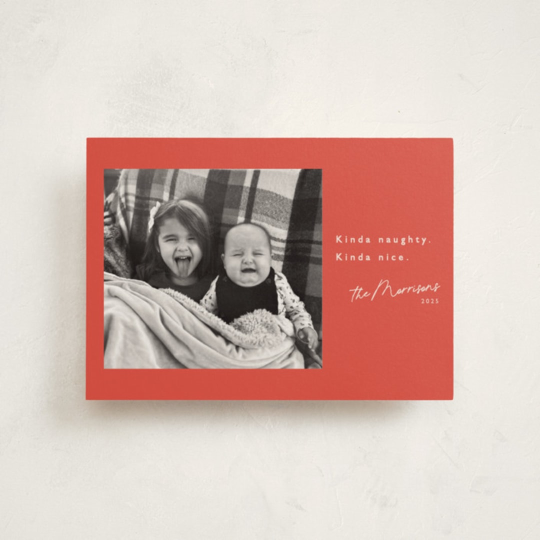 "Kinda" - Holiday Cards in Berry by Hudson meet Rose - Front