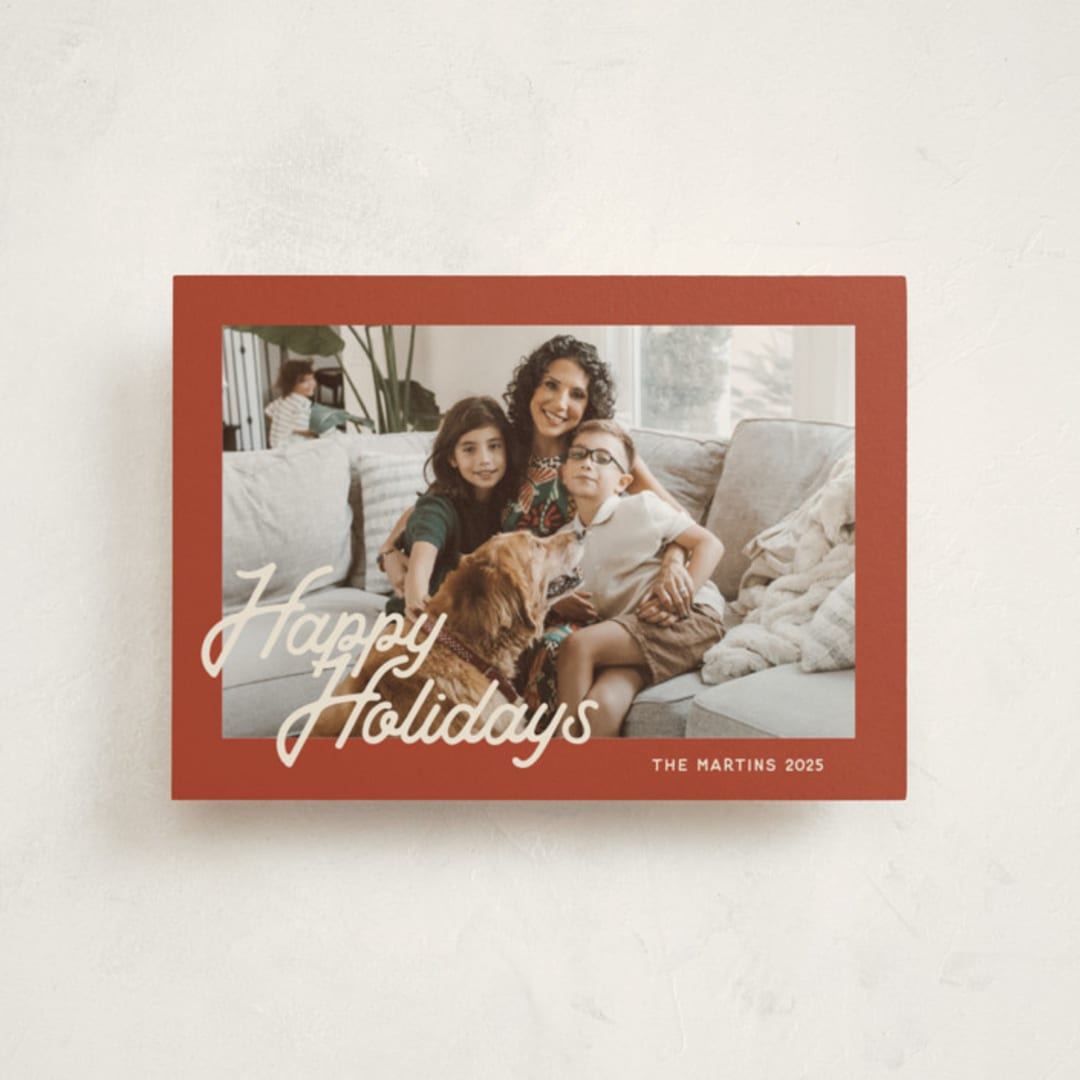 "Retro Writing" - Holiday Cards in Rust by Ani Somi - Front