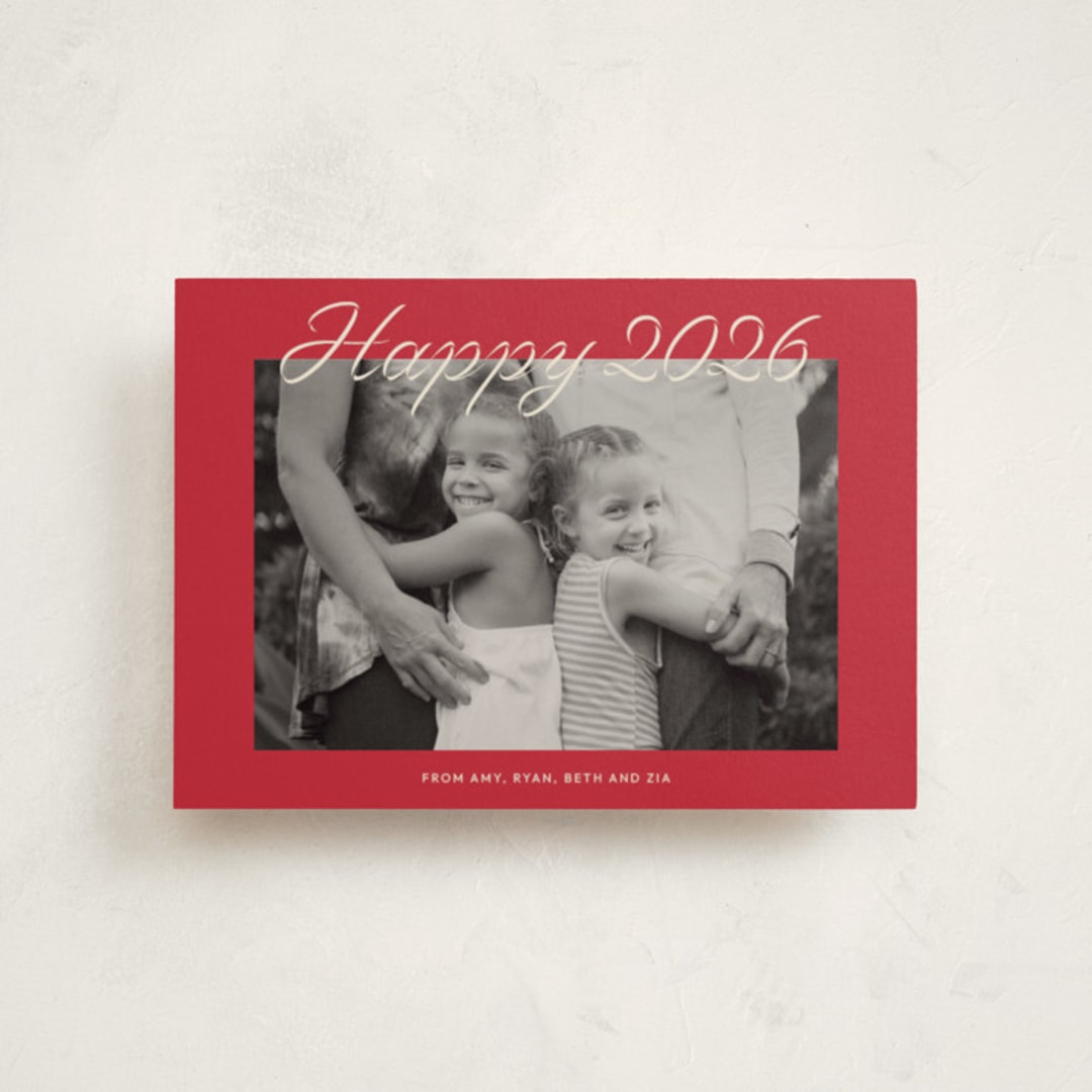 "Happy Days" - Holiday Cards in Cranberry by Ani Somi - Front
