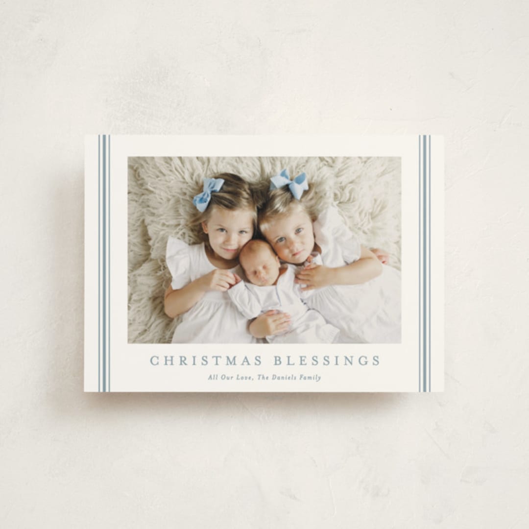 "Striped Blessings" - Holiday Cards in Icicle by Carolyn MacLaren - Front