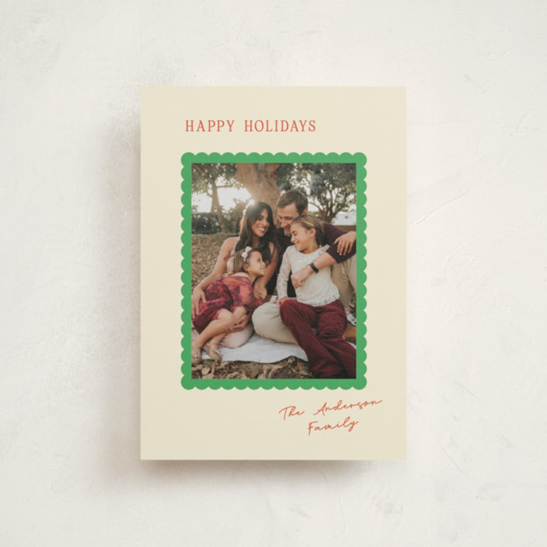 "Sweet scallop" - Holiday Cards in Jolly Fern by Cass Loh - Front