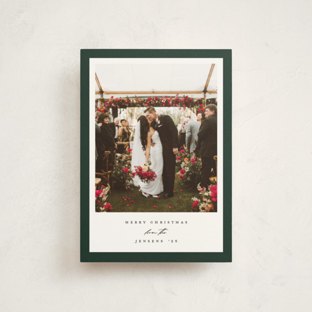 "Colored Edge" - Holiday Cards in Hunter by Jennifer Postorino - Front