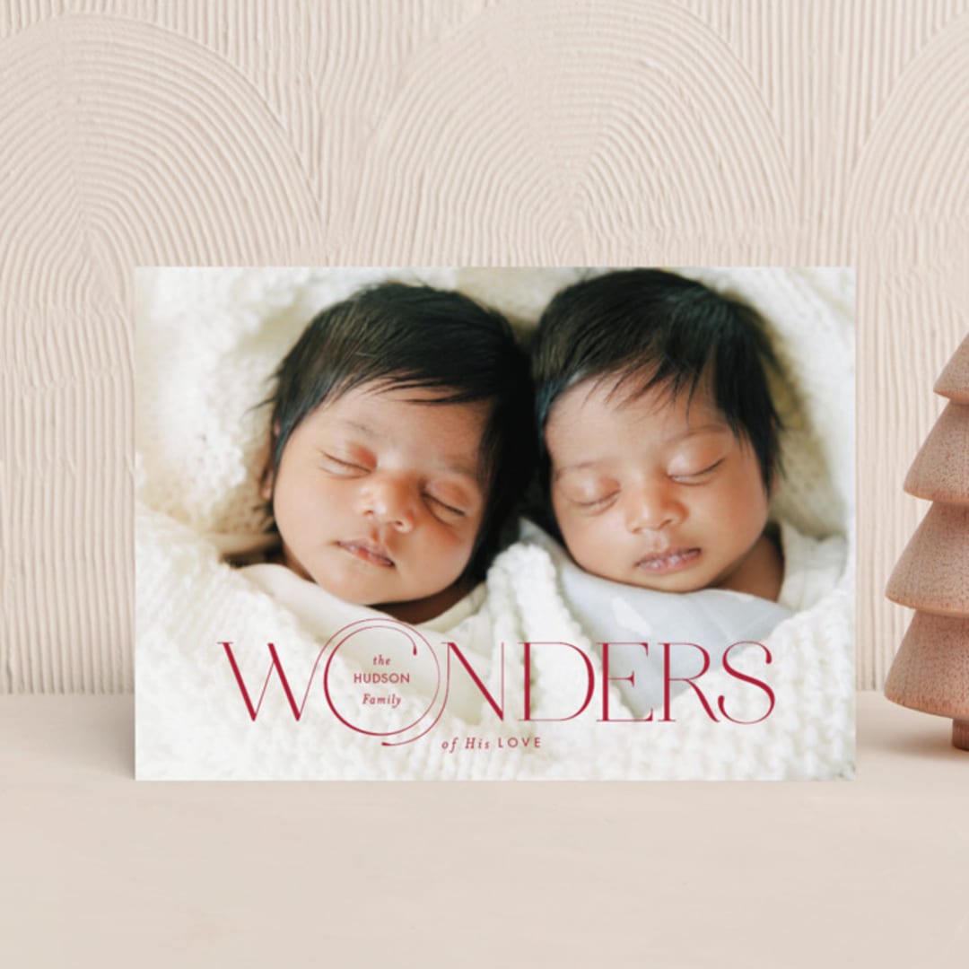 "Full of Wonders" - Holiday Cards in Cardinal by Monika Torun - Front