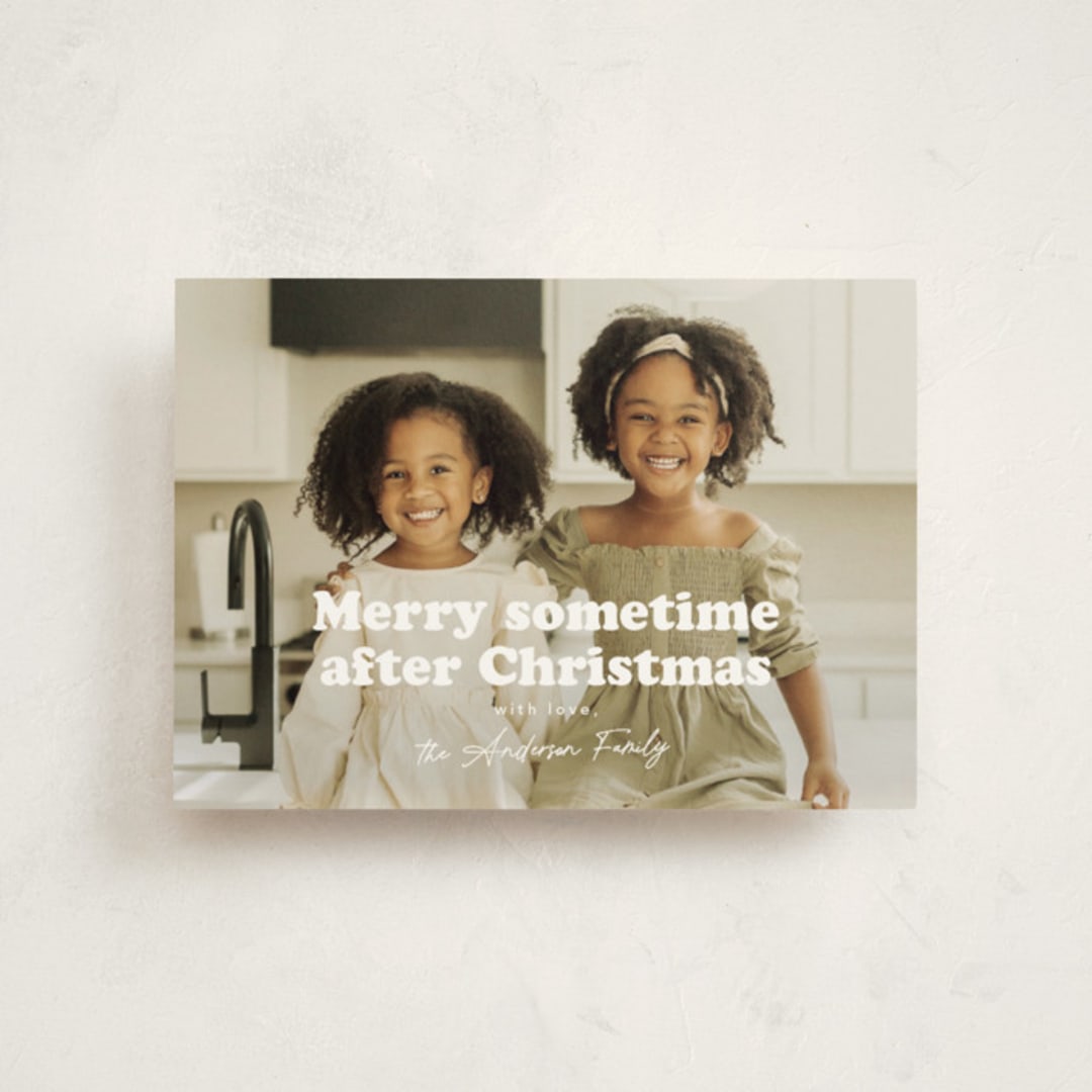 "Sometime" - Holiday Cards in Snowflake by Hudson meet Rose - Front