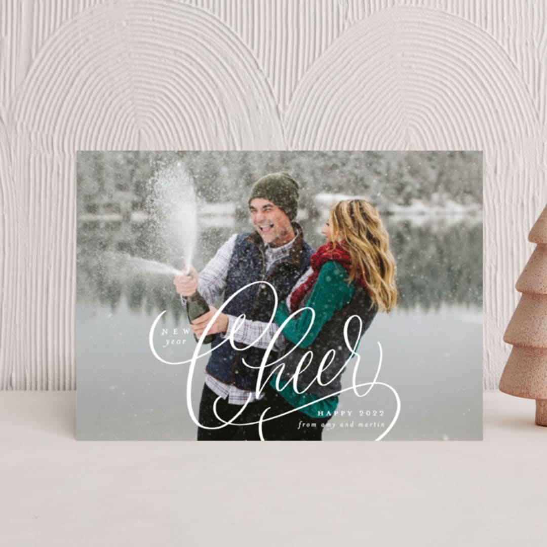 "Cheer" - Holiday Cards in Snow by Erin German - Front