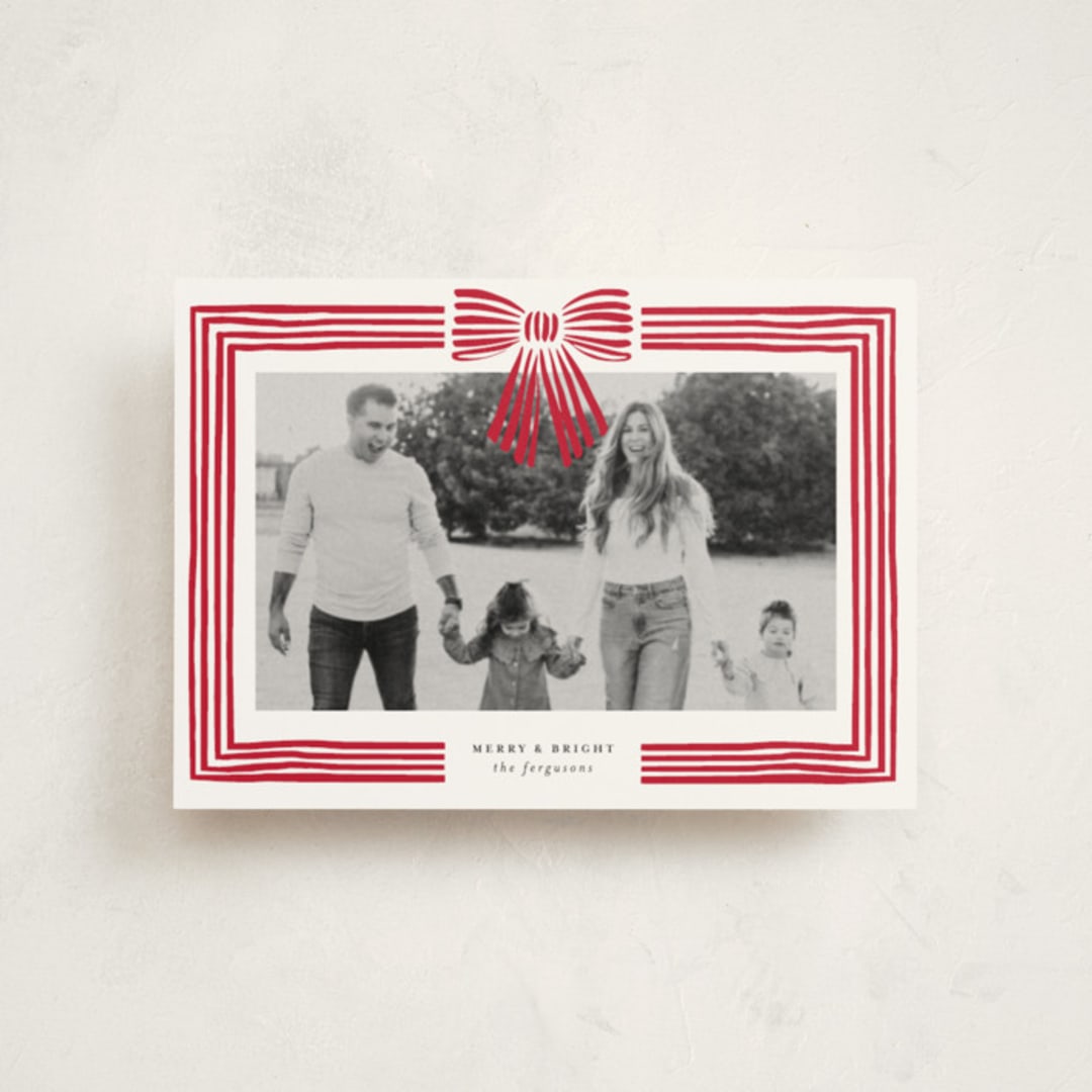 "Ribbon Framed" - Holiday Cards in Snow by Iveta Angelova - Front