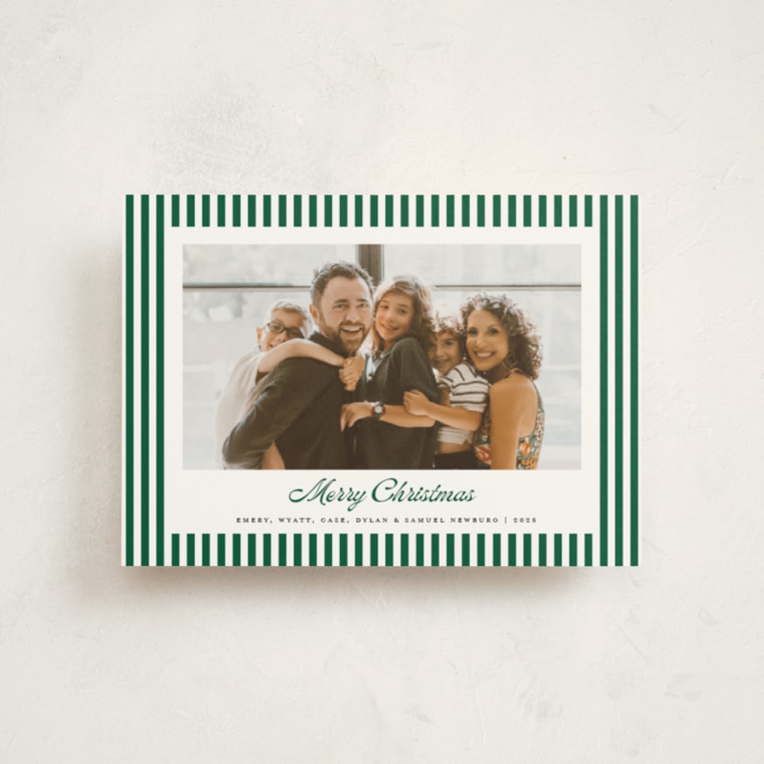 "Mini Cabana Stripes" - Holiday Cards in Pine by Erika Firm - Front