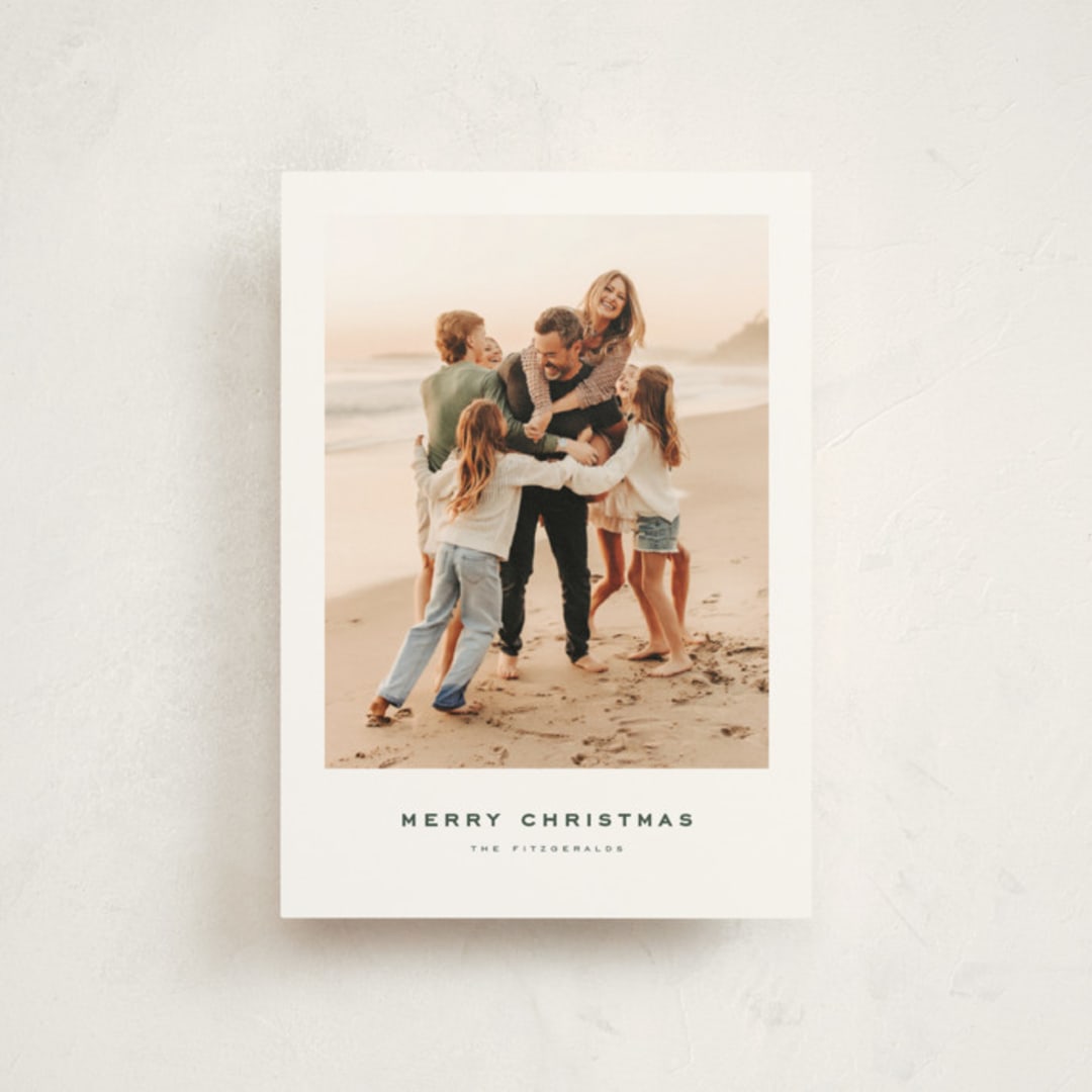"Yuletide Greetings" - Holiday Cards in Evergreen by Wildfield Paper Co - Front
