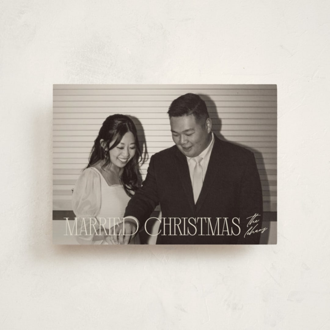 "serif married christmas" - Holiday Cards in Champagne by Ellen Schlegelmilch - Front