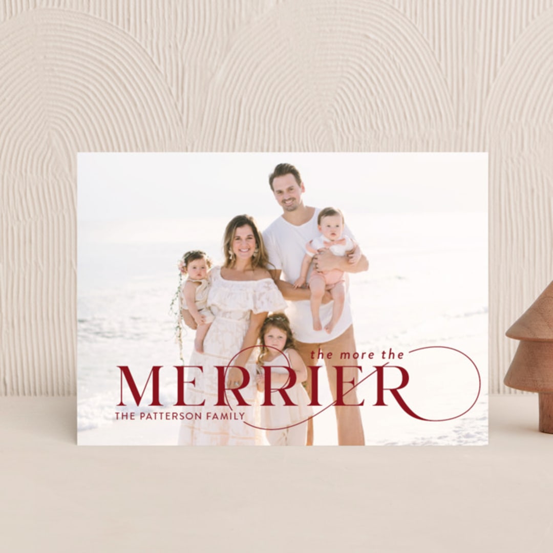 "More and Merrier" - Holiday Cards in Cherry by Yaling Hou Suzuki - Front