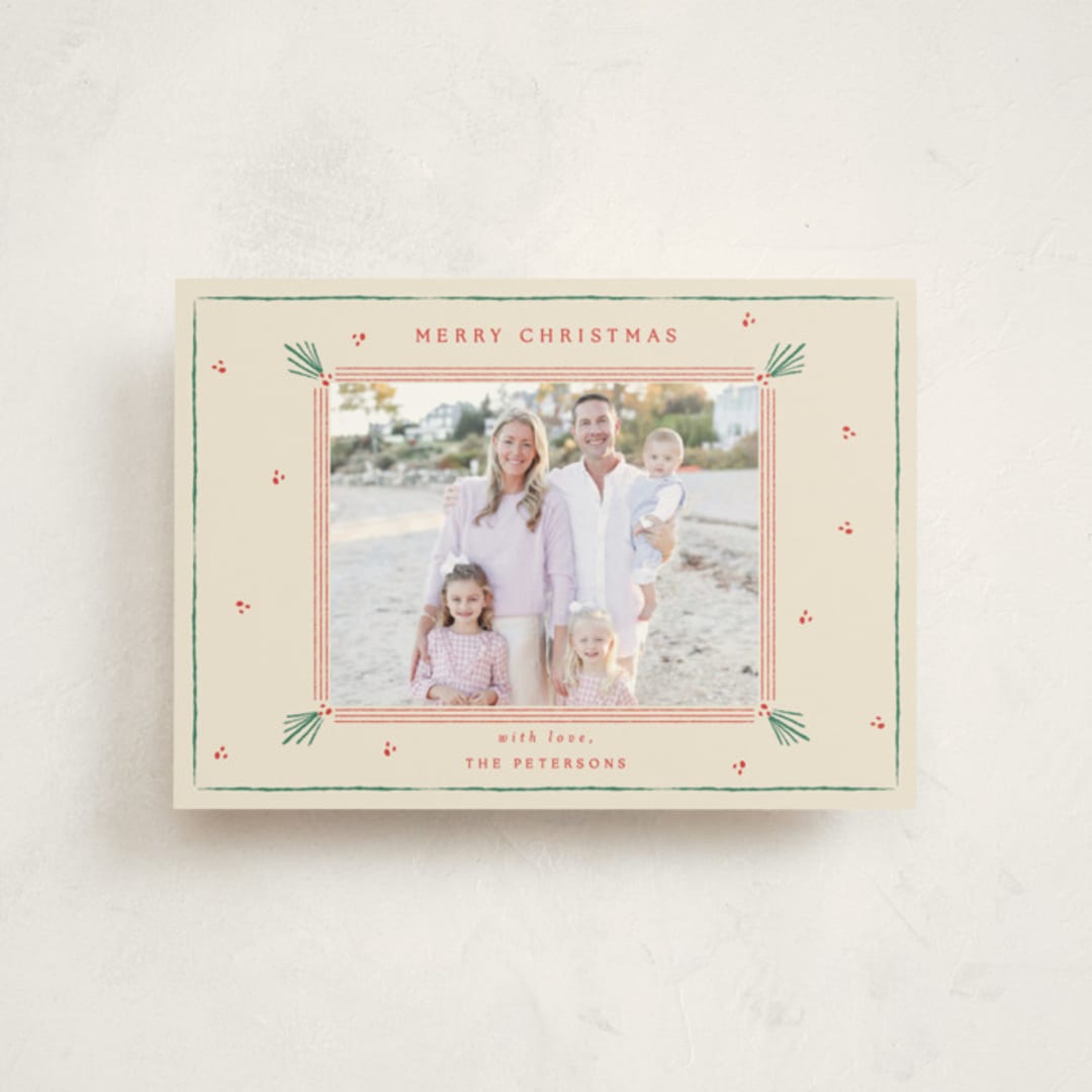 "Holly Tidings" - Holiday Cards in Holly by Sarah Rosenthal - Front