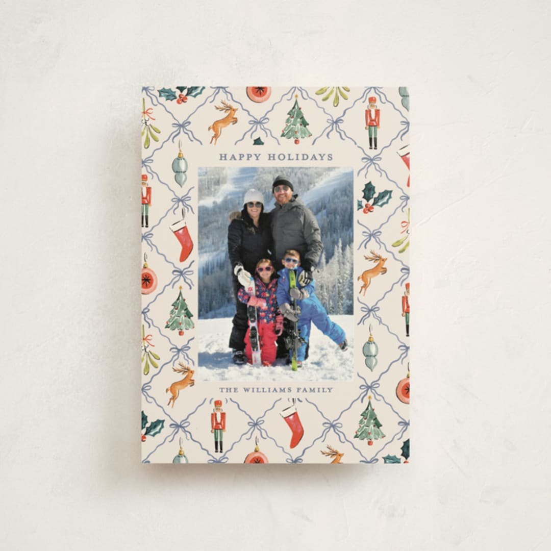 "Festive icons" - Holiday Cards in Blue Spruce by Sarah Knight - Front