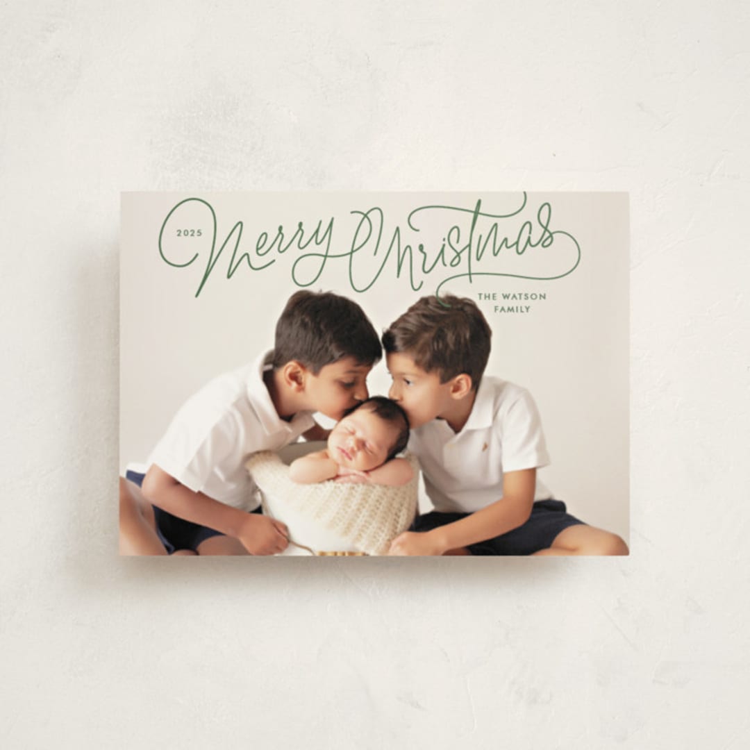 "Up Top" - Holiday Cards in Pine by Lauren Chism - Front