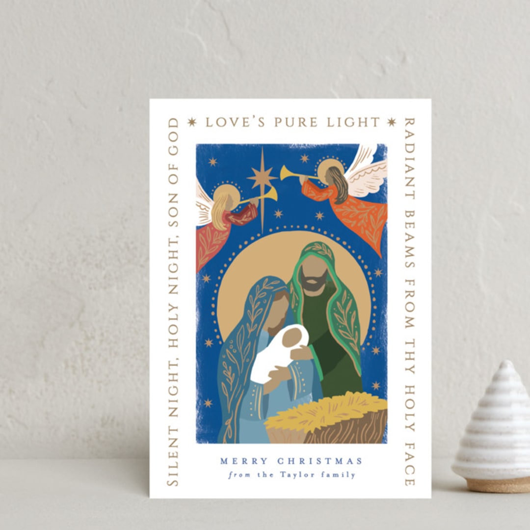 "Pure Light" - Holiday Cards in Ocean by Alethea and Ruth - Front