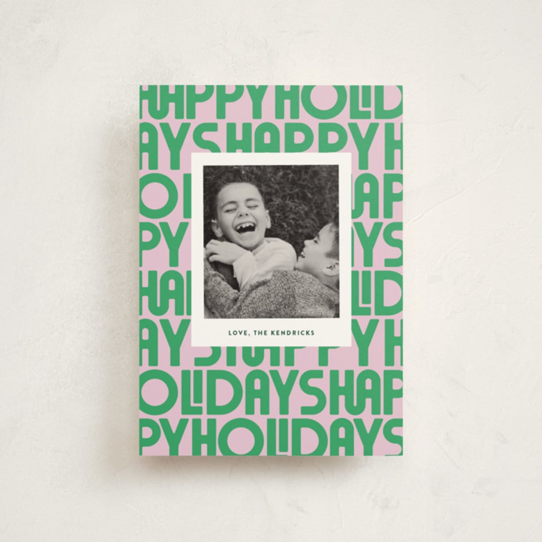 "Letters" - Holiday Cards in Candy by Up Up Creative - Front