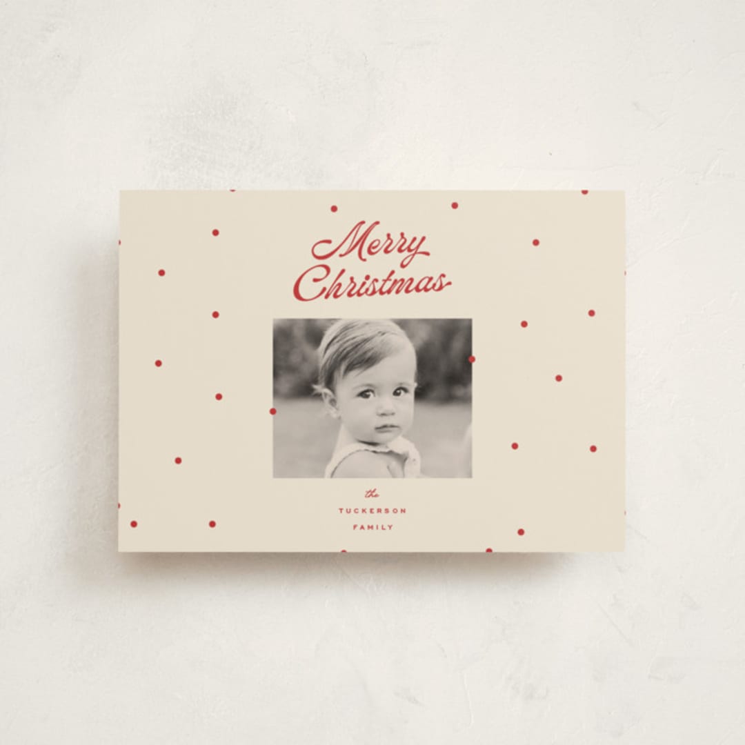 "dainty dots" - Holiday Cards in Cherry by Ellen Schlegelmilch - Front