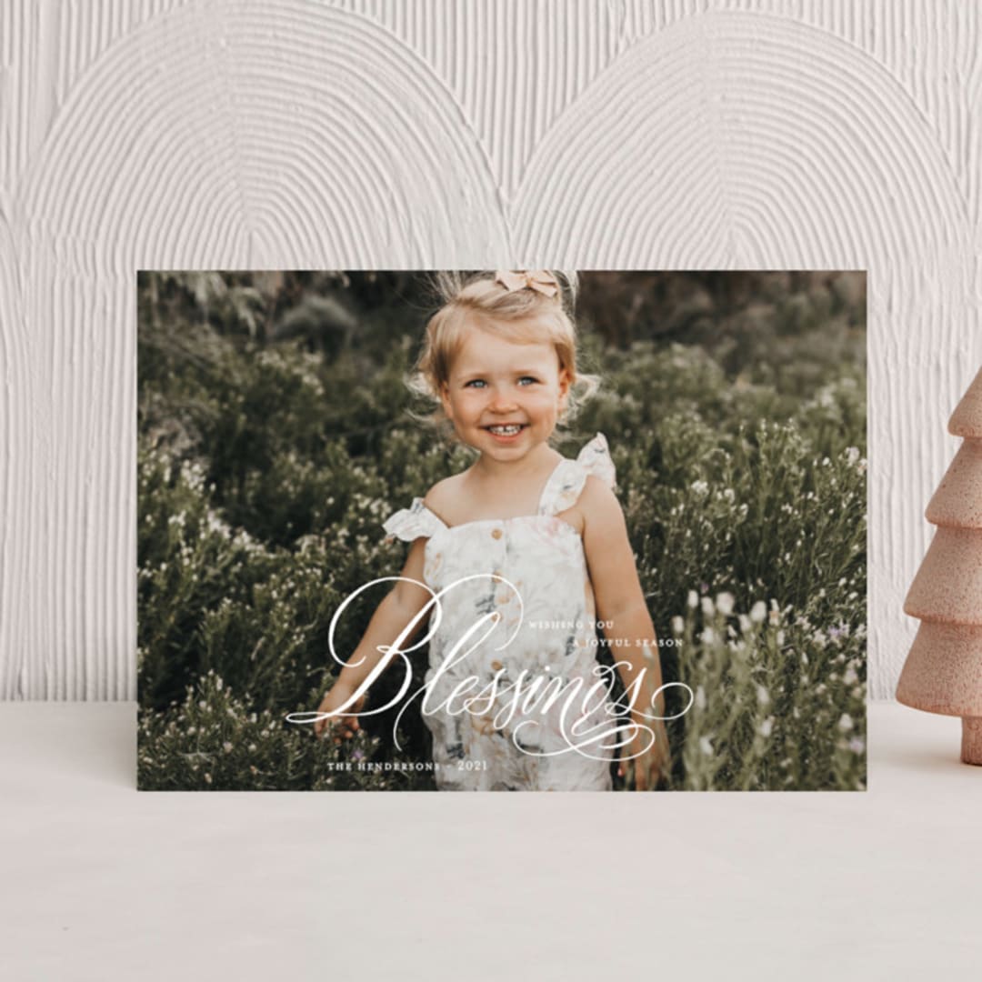 "b l e s s i n g s" - Holiday Cards in Snow by Aspacia Kusulas - Front