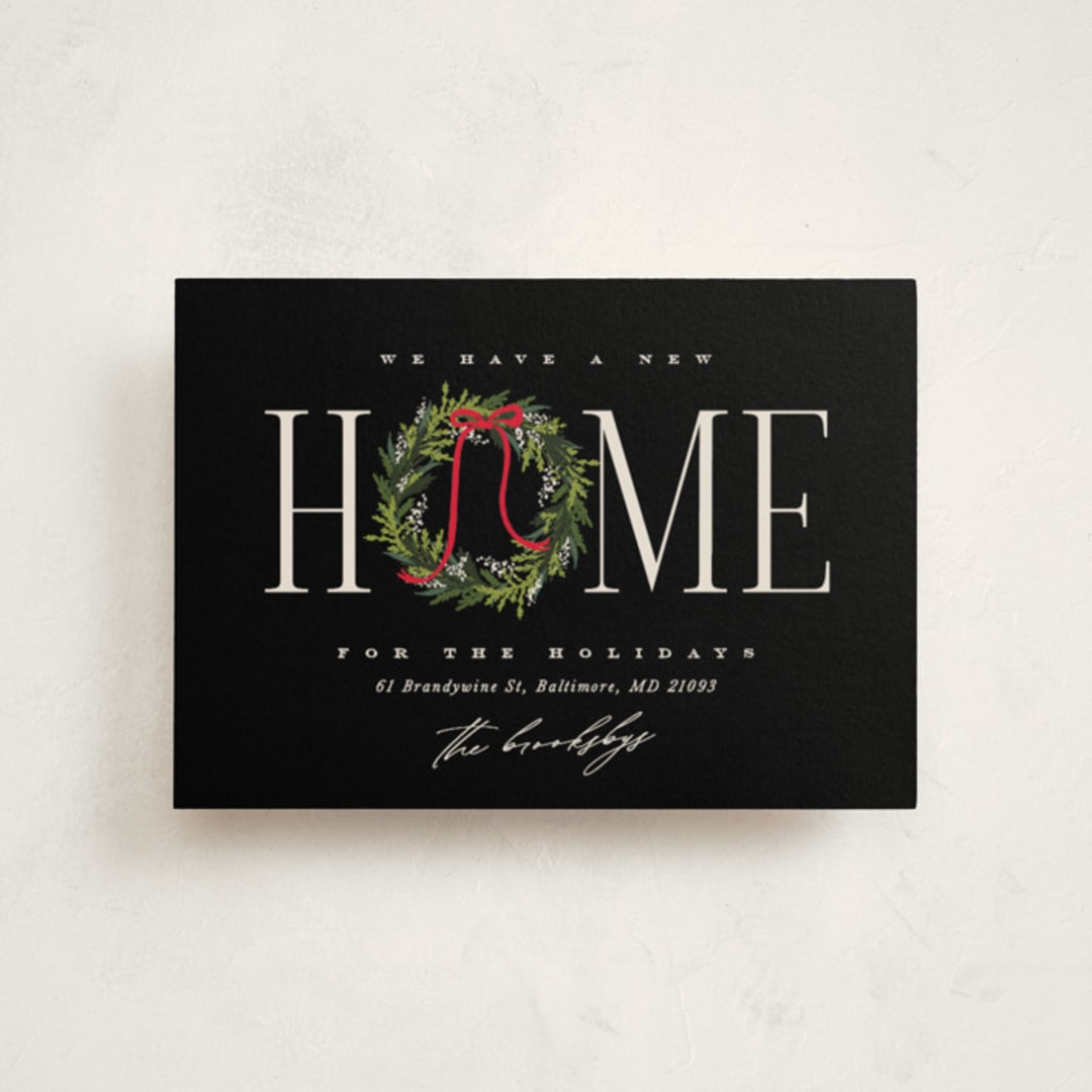 "Classic Home" - Holiday Cards in Cinder by Erin L. Wilson - Front
