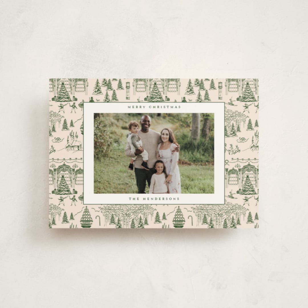 "Nutcracker Toile" - Holiday Cards in Fir by Teju Reval - Front
