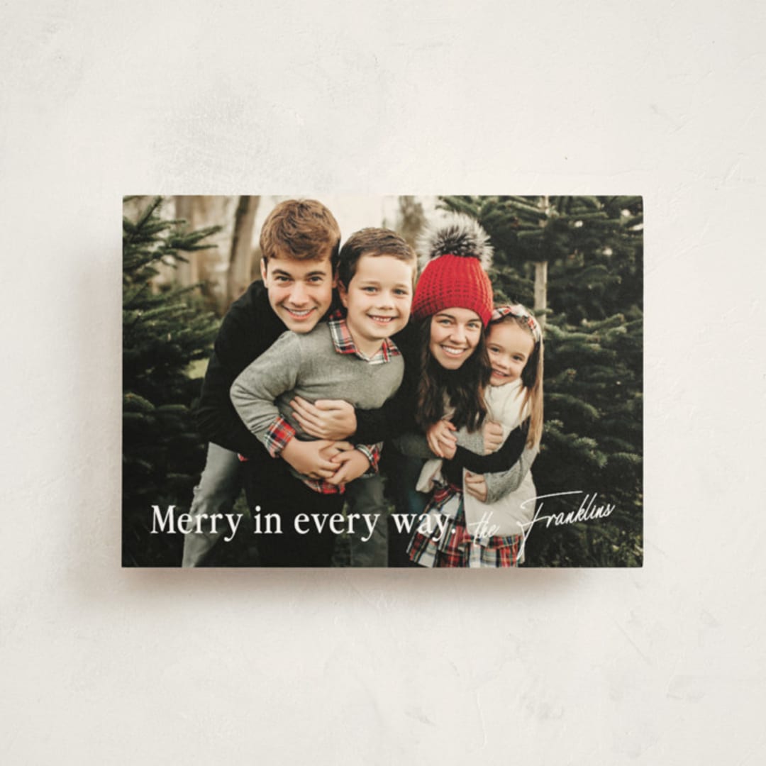 "Merry In Every Way" - Holiday Cards in Snow by Paper Raven Co. - Front