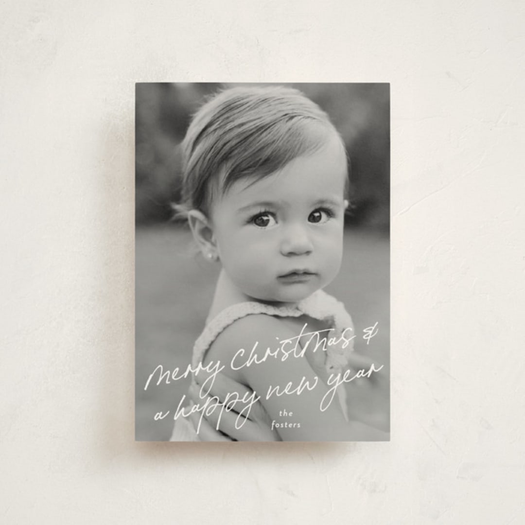 "Scrawled" - Holiday Cards in Icicle by Julia Hall - Front