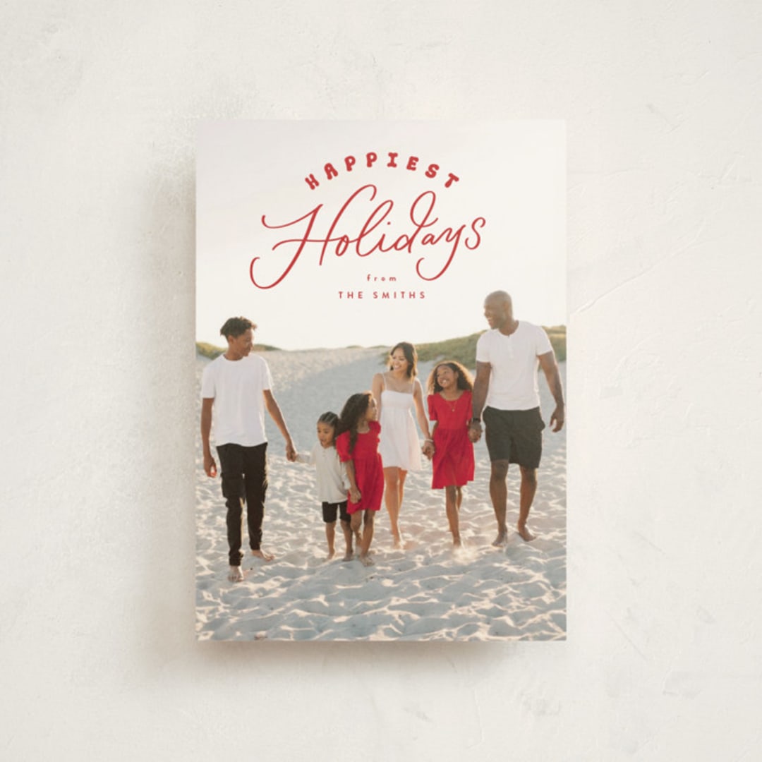 "Paisley" - Holiday Cards in Candied Apple by Everett Paper Goods - Front