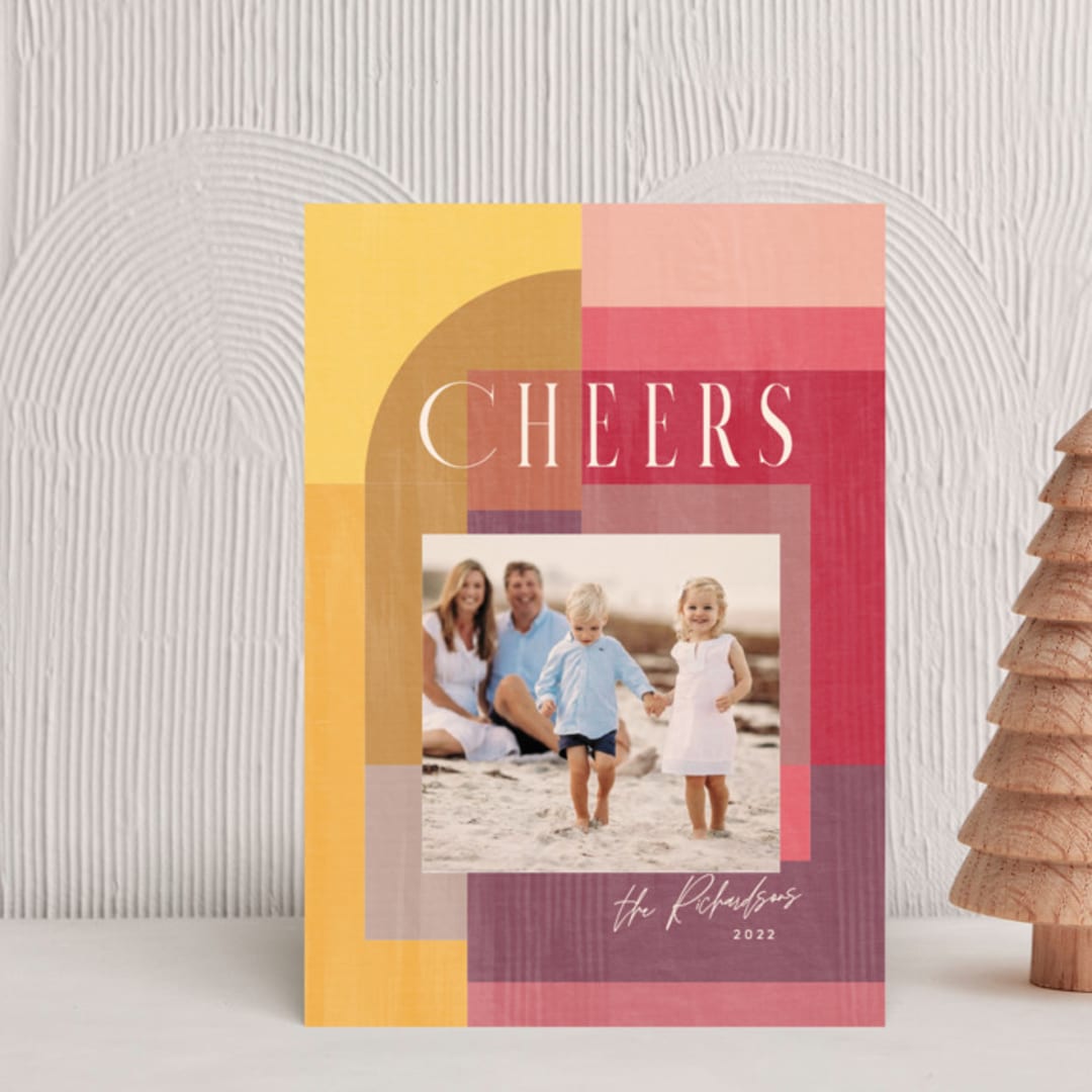 "Color Nouveau" - Holiday Cards in Sunshine by Rebecca Daublin - Front
