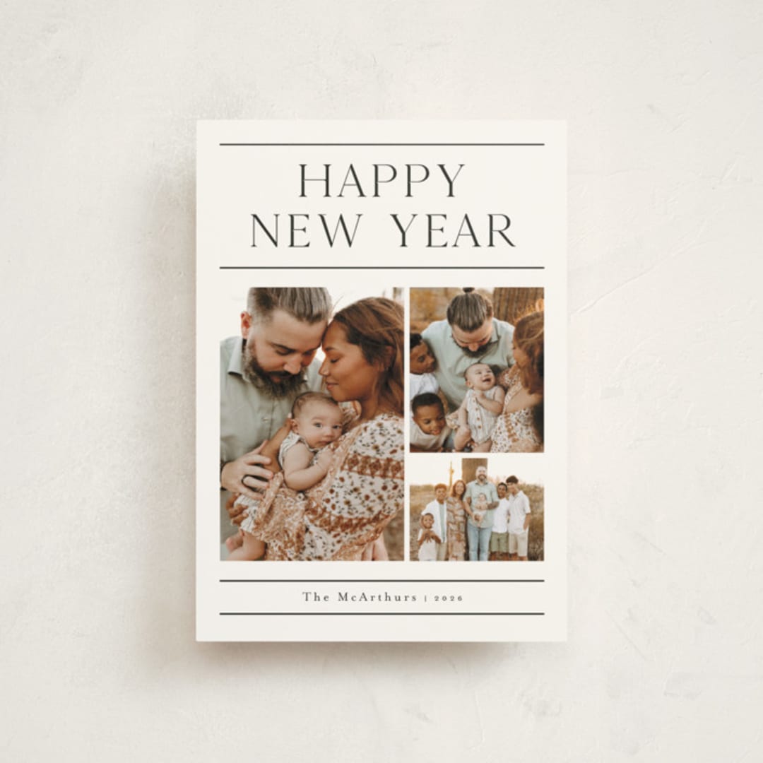 "Newsletter" - Holiday Cards in Cotton by Stacey Meacham - Front