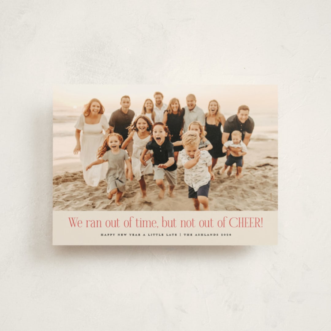 "Short on Time" - Holiday Cards in Eggnog by Erica Krystek - Front