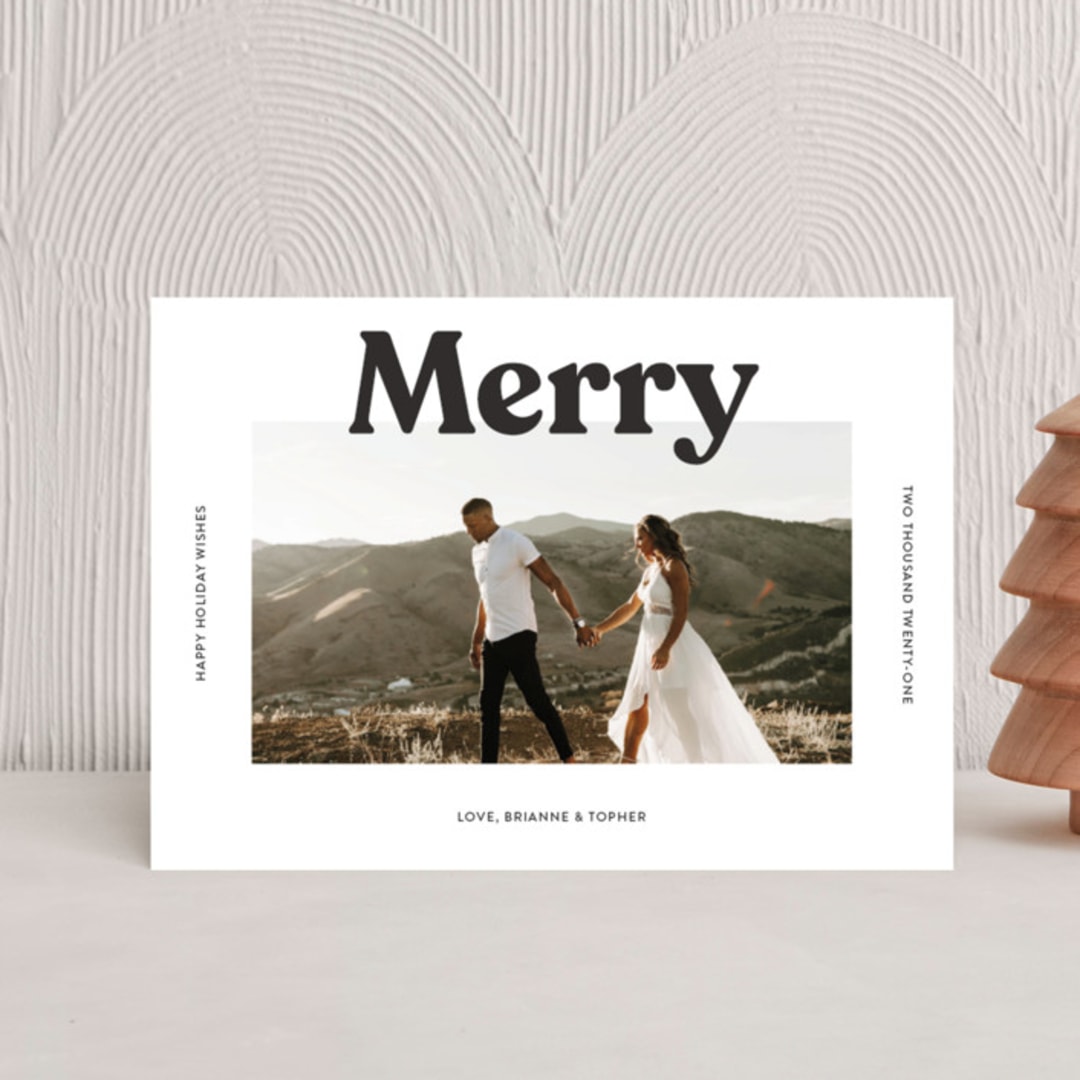 "Merry Color Overlay" - Holiday Cards in Snowflake by Chryssi Tsoupanarias - Front