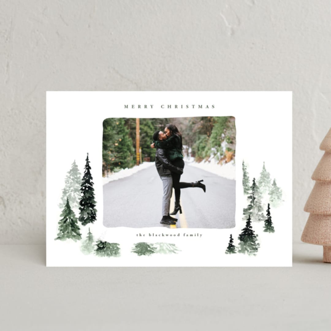"fall of snow" - Holiday Cards in Evergreen by Anastasia Makarova - Front