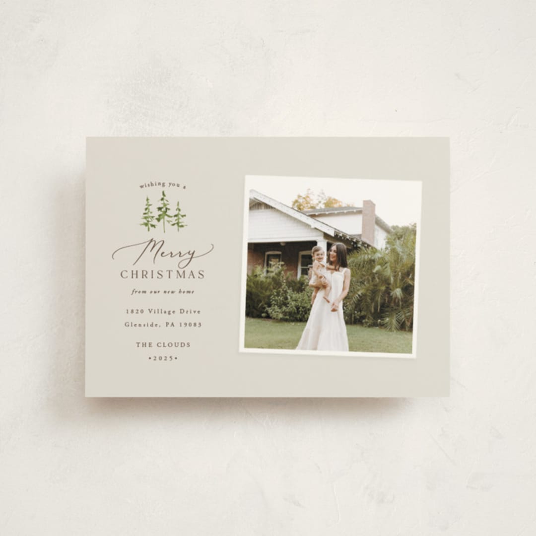 "little pines" - Holiday Cards in Slate by Everett Paper Goods - Front