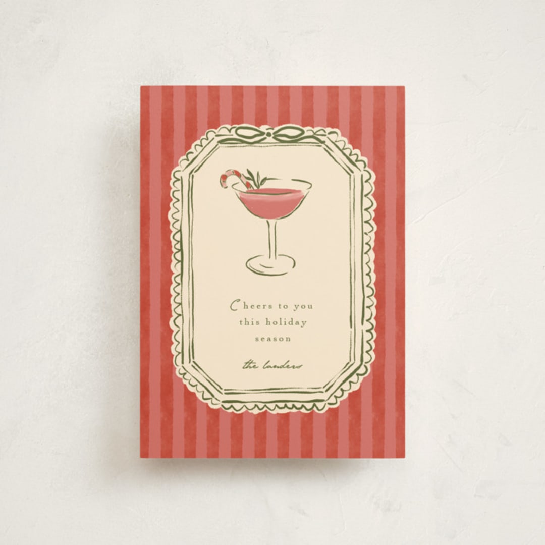 "Cheers To You" - Holiday Cards in Candy Cane by Susan Zinader - Front
