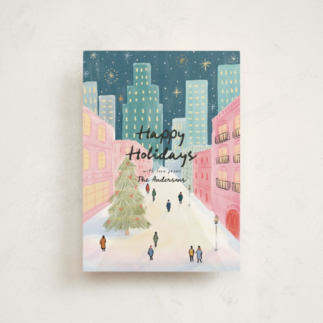 "City" - Holiday Cards in Evening by Elly - Front