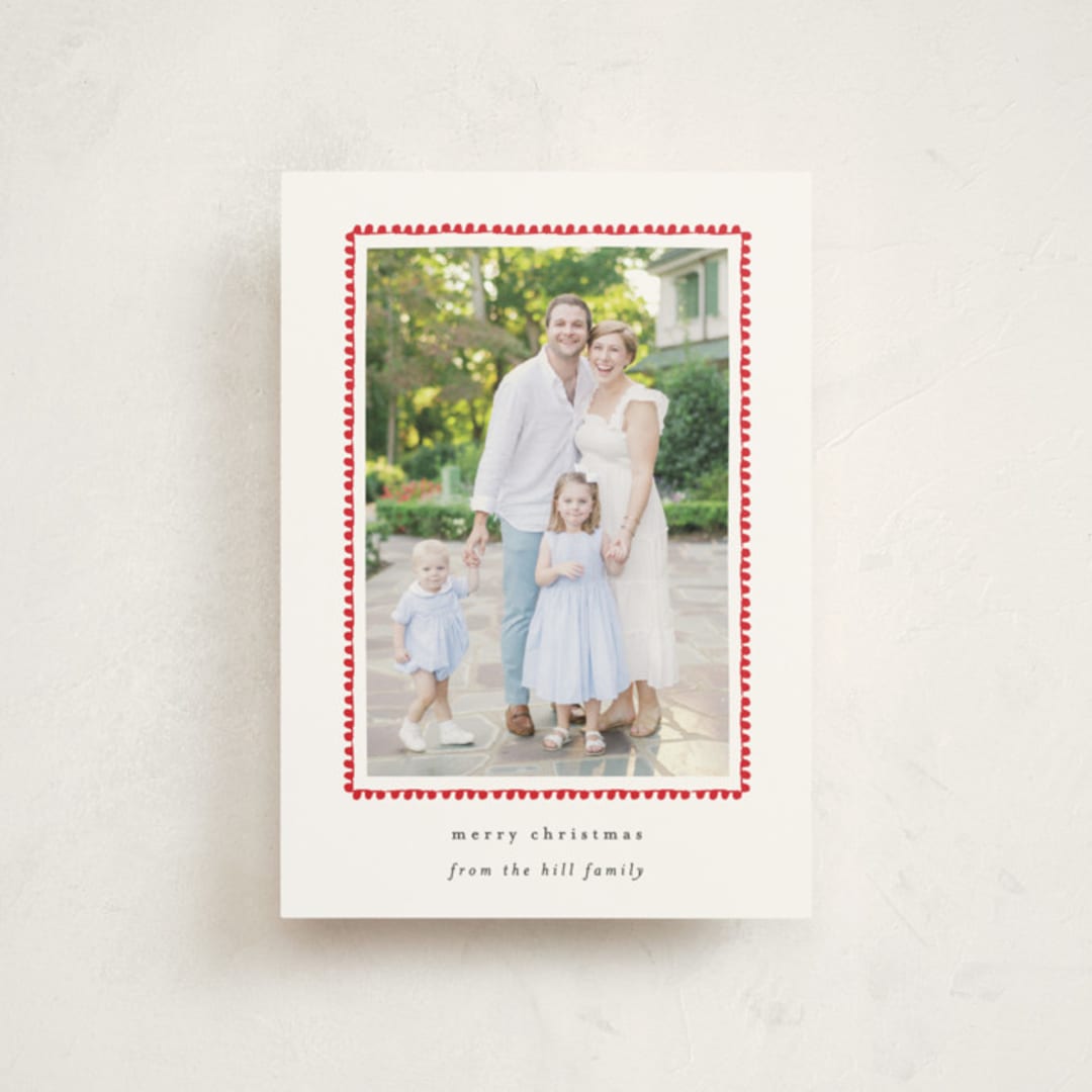 "hand drawn scallop" - Holiday Cards in Berry by Sara Hicks Malone - Front