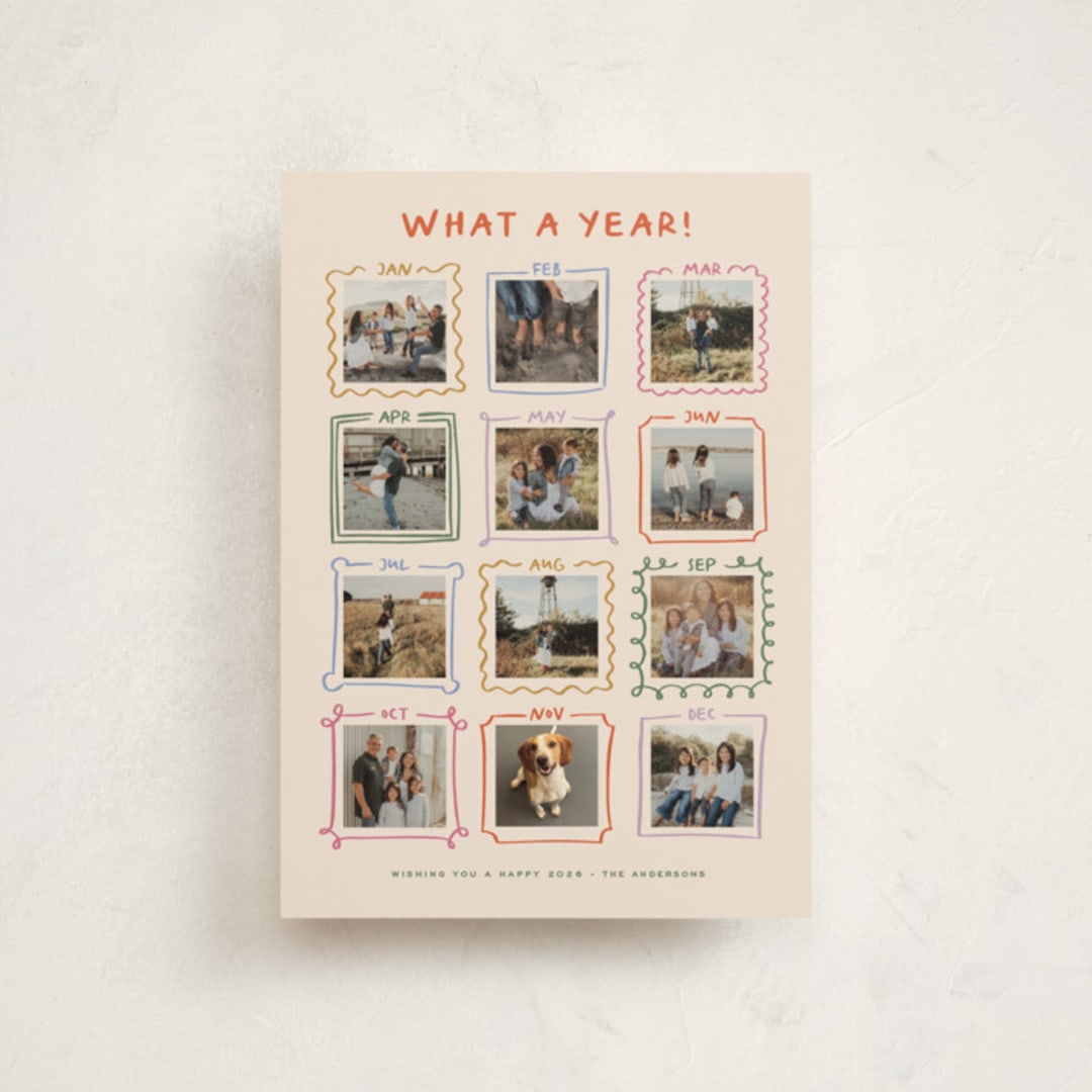 "Year Gallery" - Holiday Cards in Pudding by Claudia Orengo - Front