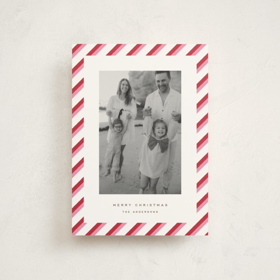 "Candy Frame" - Holiday Cards in Candy Cane by Yuliya Evseeva - Front