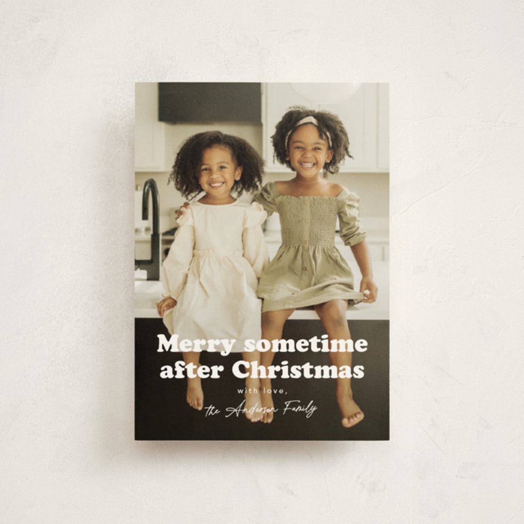 "Sometime" - Holiday Cards in Snowflake by Hudson meet Rose - Front