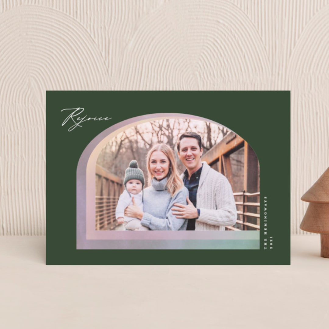 "Soft Arch" - Holiday Cards in Emerald by Vivian Yiwing - Front