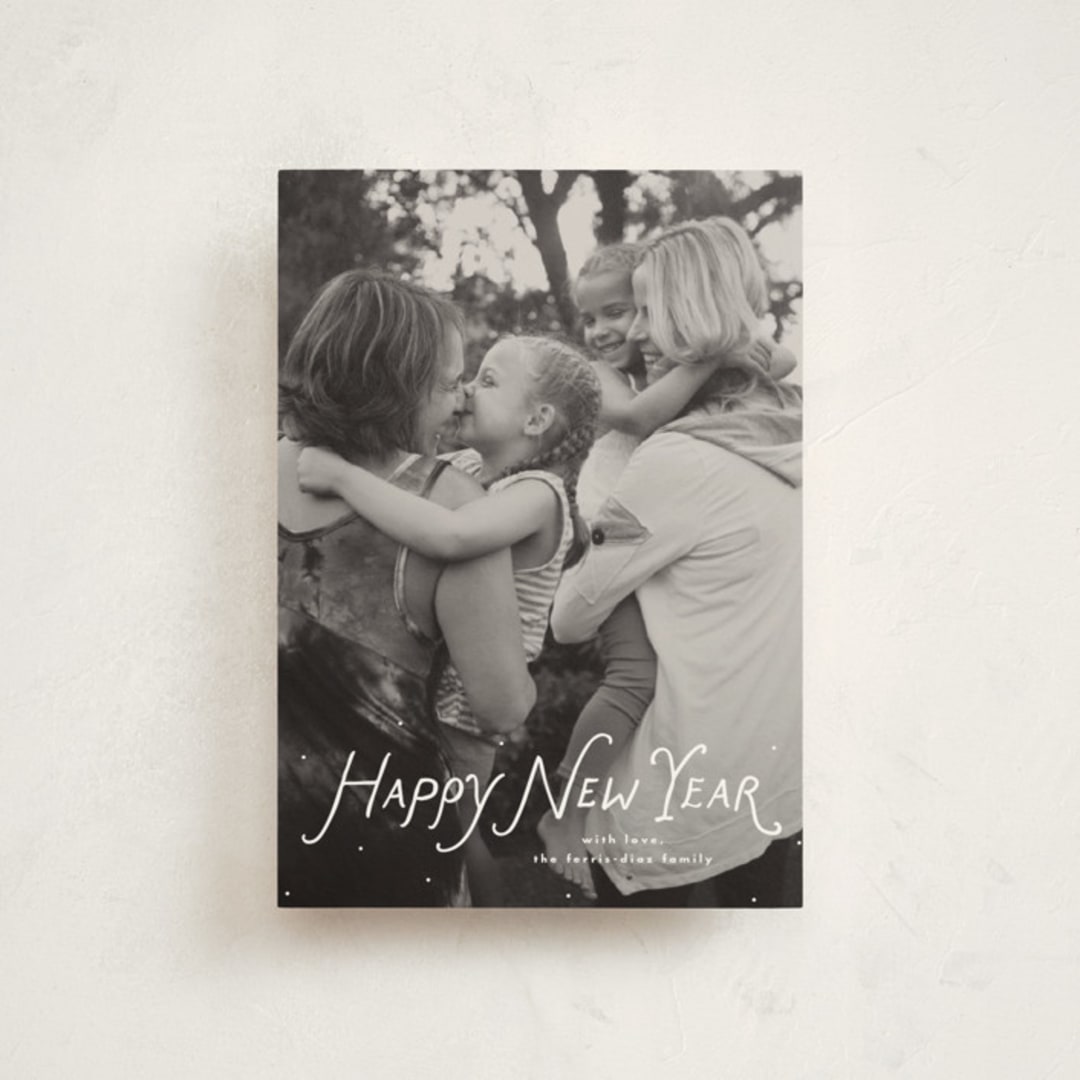 "Handwritten happy" - Holiday Cards in Penguin by Lea Delaveris - Front